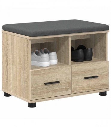 vidaXL Hall Bench with Cushion with Drawer Sonoma Oak 60 x 38 x 46 cm