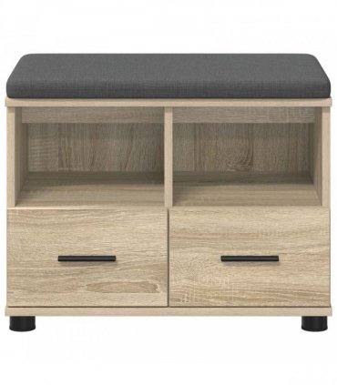vidaXL Hall Bench with Cushion with Drawer Sonoma Oak 60 x 38 x 46 cm