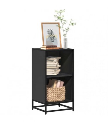 vidaXL Book Cabinet Black 40x35x76 cm Engineered Wood