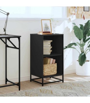 vidaXL Book Cabinet Black 40x35x76 cm Engineered Wood