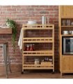 vidaXL Kitchen Trolley with Wheels Natural 60 x 18 x 97 cm Bamboo