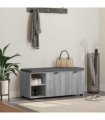 vidaXL Hall Bench with Cushion with Shelf Grey Sonoma 100 x 38 x 46 cm