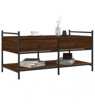 vidaXL Coffee Table Brown Oak 99x50x50 cm Engineered Wood