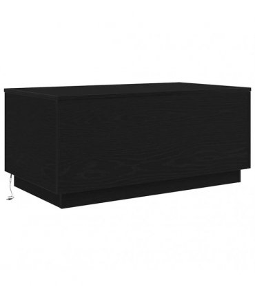 vidaXL Coffee Table with LED Lights Black Oak 90x50x40 cm