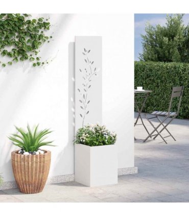 vidaXL Garden Privacy Screen White 32 x 32 x 150 cm Cold-rolled steel