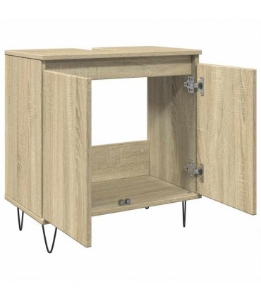vidaXL Bathroom Cabinet Sonoma Oak 58x33x60 cm Engineered Wood