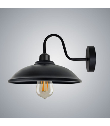 Wall Light Fixture, Vintage Black Wall Sconce E27 Base Socket Screw