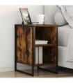 vidaXL Bedside Table Smoke Oak 39.5 x 30 x 50 cm Engineered Wood