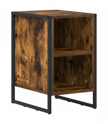 vidaXL Bedside Table Smoke Oak 39.5 x 30 x 50 cm Engineered Wood
