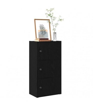 vidaXL Bookcase Black Oak 40x24x77 cm Engineered Wood