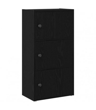 vidaXL Bookcase Black Oak 40x24x77 cm Engineered Wood