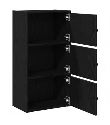 vidaXL Bookcase Black Oak 40x24x77 cm Engineered Wood