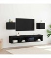 vidaXL TV Cabinet 2 pcs Black Oak 30.5 x 30 x 30 cm Engineered Wood