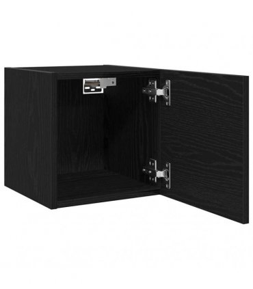 vidaXL TV Cabinet 2 pcs Black Oak 30.5 x 30 x 30 cm Engineered Wood