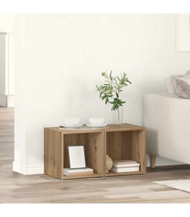vidaXL TV Cabinet Set Wall-mounted 2 pcs Artisan Oak 37 x 35 x 37.5 cm