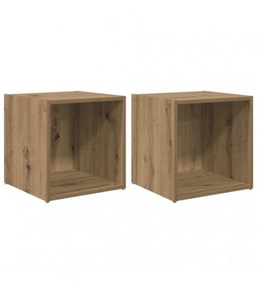 vidaXL TV Cabinet Set Wall-mounted 2 pcs Artisan Oak 37 x 35 x 37.5 cm