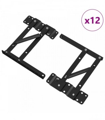 vidaXL Bed Lift Mechanism 12 pcs Black 340 x 95 x 40 mm Iron