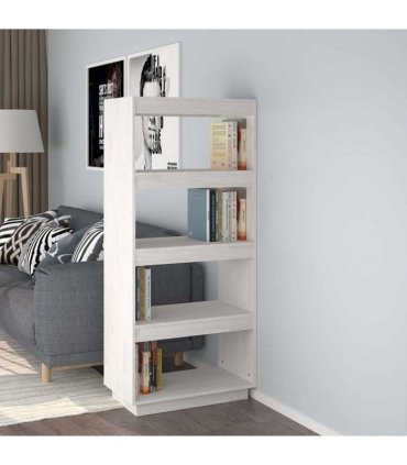 vidaXL Book Cabinet/Room Divider White 60x35x135 cm Solid Pinewood