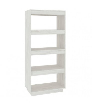 vidaXL Book Cabinet/Room Divider White 60x35x135 cm Solid Pinewood