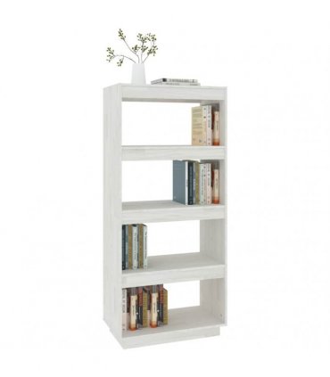 vidaXL Book Cabinet/Room Divider White 60x35x135 cm Solid Pinewood