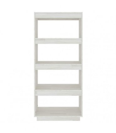 vidaXL Book Cabinet/Room Divider White 60x35x135 cm Solid Pinewood
