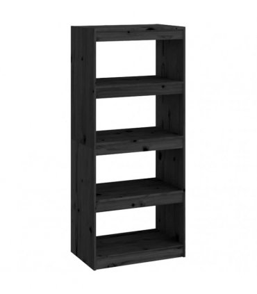 vidaXL Book Cabinet | Black | Solid Pine Wood | Medium | Book Cabinet