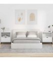 vidaXL Bedside Cabinet 2 pcs White 49 x 36 x 61 cm Engineered wood