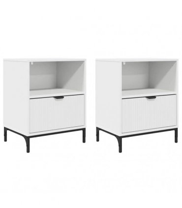 vidaXL Bedside Cabinet 2 pcs White 49 x 36 x 61 cm Engineered wood