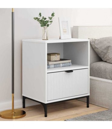 vidaXL Bedside Cabinet 2 pcs White 49 x 36 x 61 cm Engineered wood