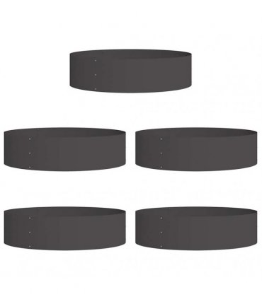 vidaXL Planter Ring 5 pcs Black 80 x 80 x 20 cm Cold-rolled Steel