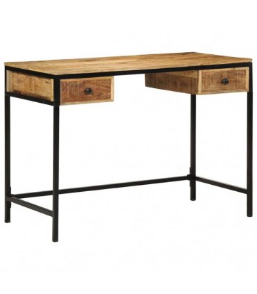 vidaXL Writing Desk Brown 105 x 50 x 75 cm Solid Mango Wood and Metal
