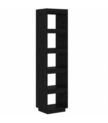 vidaXL Book Cabinet/Room Divider Black 40x35x167 cm Solid Wood Pine