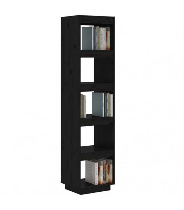 vidaXL Book Cabinet/Room Divider Black 40x35x167 cm Solid Wood Pine