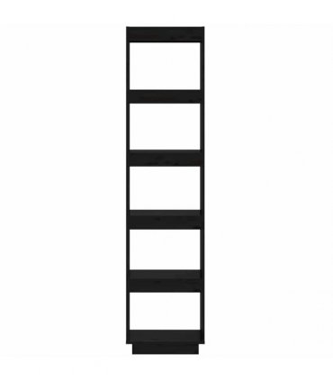 vidaXL Book Cabinet/Room Divider Black 40x35x167 cm Solid Wood Pine