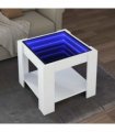 vidaXL Coffee Table with LED White 53x53x45 cm Engineered Wood