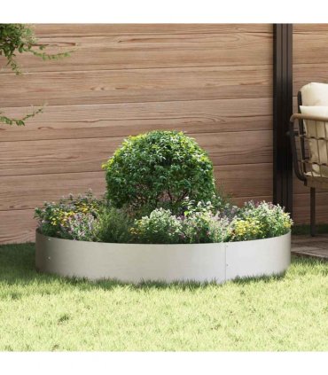 vidaXL Planter Ring 5 pcs Silver 120 x 120 x 20 cm Stainless Steel