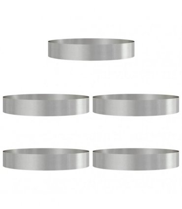 vidaXL Planter Ring 5 pcs Silver 120 x 120 x 20 cm Stainless Steel