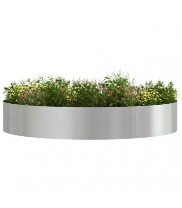 vidaXL Planter Ring 5 pcs Silver 120 x 120 x 20 cm Stainless Steel