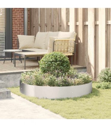 vidaXL Planter Ring 5 pcs Silver 120 x 120 x 20 cm Stainless Steel