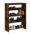 vidaXL Shoe Rack Smoked Oak 60x25x62 cm Engineered Wood
