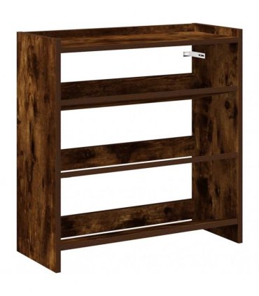 vidaXL Shoe Rack Smoked Oak 60x25x62 cm Engineered Wood