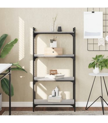 vidaXL Bookcase 4-Tier Grey Sonoma 60x30x120 cm Engineered Wood