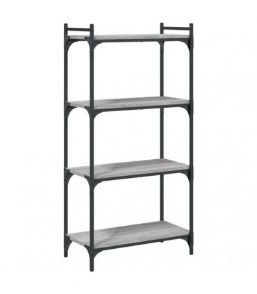 vidaXL Bookcase 4-Tier Grey Sonoma 60x30x120 cm Engineered Wood
