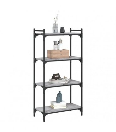 vidaXL Bookcase 4-Tier Grey Sonoma 60x30x120 cm Engineered Wood