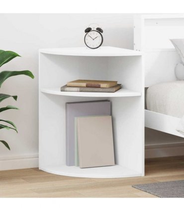 vidaXL End Table White 39.7 x 39.7 x 60 cm Engineered Wood