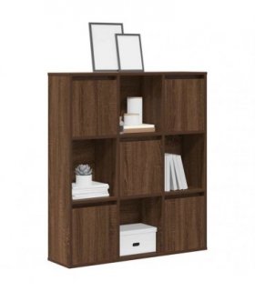 vidaXL Bookcase Brown Oak 89x24x101.5 cm Engineered Wood