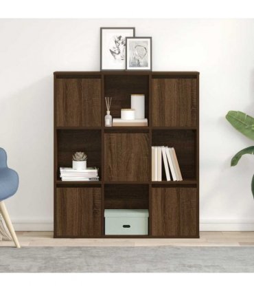 vidaXL Bookcase Brown Oak 89x24x101.5 cm Engineered Wood