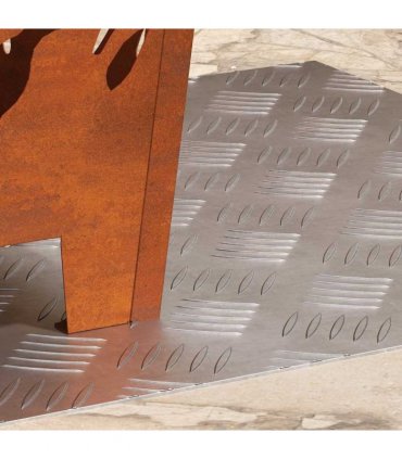 vidaXL Stair Tread Square 2 pcs Silver 50 x 50 cm Aluminium