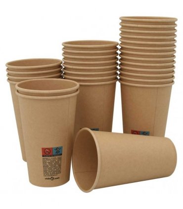 vidaXL Paper Coffee Cups 1000 pcs 16oz 400ml Brown