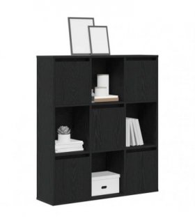 vidaXL Bookcase Black Oak 89x24x101.5 cm Engineered Wood